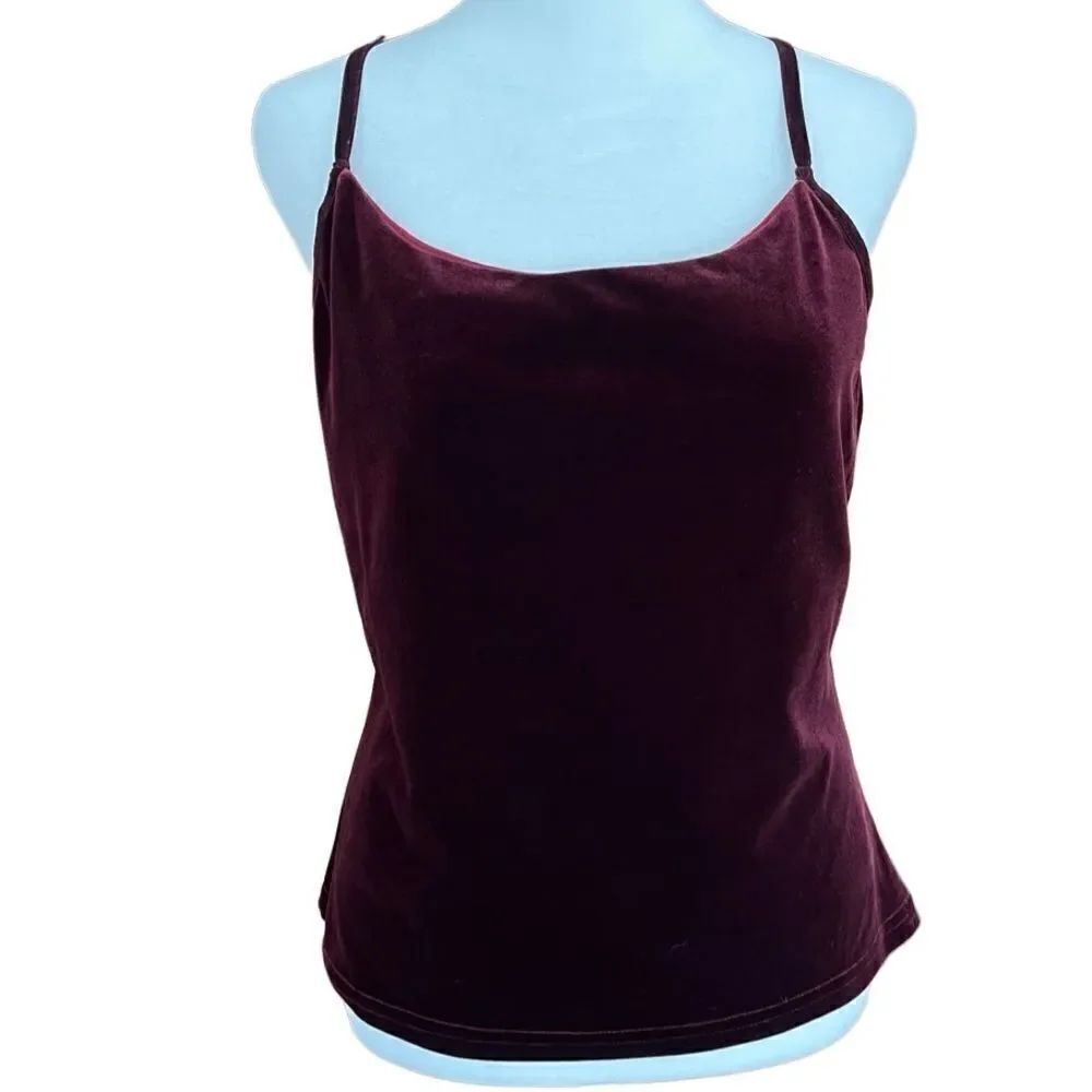 Boston Proper Wine Burgundy Velvet Cami Tank Top size M